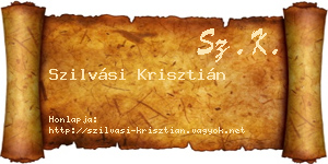 Szilvási Krisztián névjegykártya
